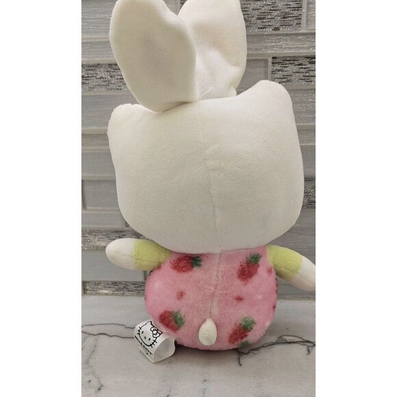 Sanrio Hello Kitty 12” Plush Easter Bunny Strawberry 2023 Rabbit Ears Bow - Picture 4 of 6